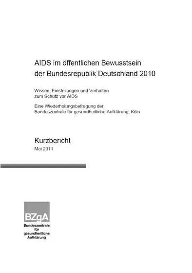 Titelseite des Kurzberichts "Aids im öffentlichen Bewusstsein der Bundesrepublik Deutschland 2010"