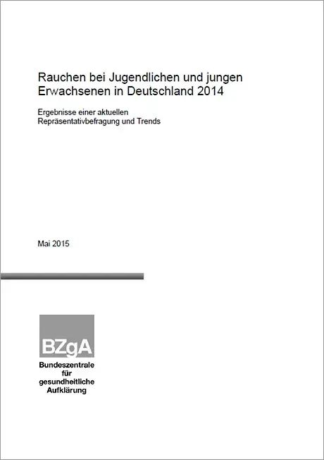 Titelseite der Studie: Rauchen bei Jugendlichen und jungen Erwachsenen in Deutschland 2014