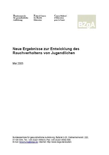 rauchen_2005-l.JPG Titelbild "Neue Ergebnisse zur Entwicklung des Rauchverhaltens von Jugendlichen"