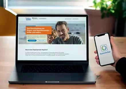 Pressemotive zum Organspende-Register