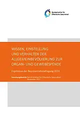 Titelseite der Studie: Wissen, Einstellung und Verhalten der Allgemeinbevölkerung zur Organ- und Gewebespende 2024