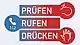 Grafische Darstellung für die Laienreanimation: Prüfen - Rufen - Drücken
