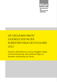 Titelseite der Studie: Die Drogenaffinität Jugendlicher in der Bundesrepublik Deutschland 2023
