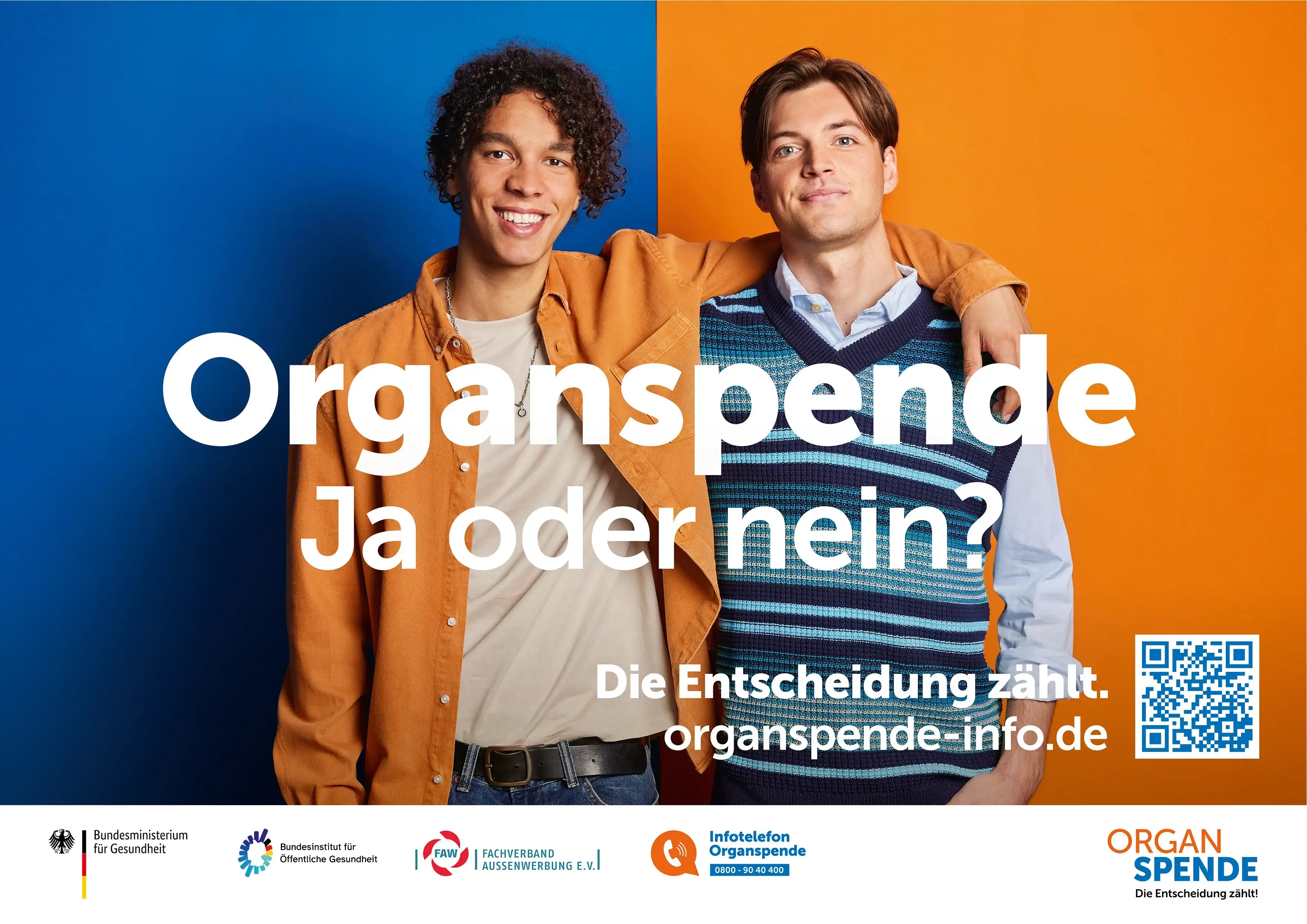 Kampagne "Organspende - Die Entscheidung zählt!" - Plakatmotive "Organspende. Ja oder Nein?"