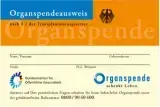 Frontansicht des Organspendeausweises