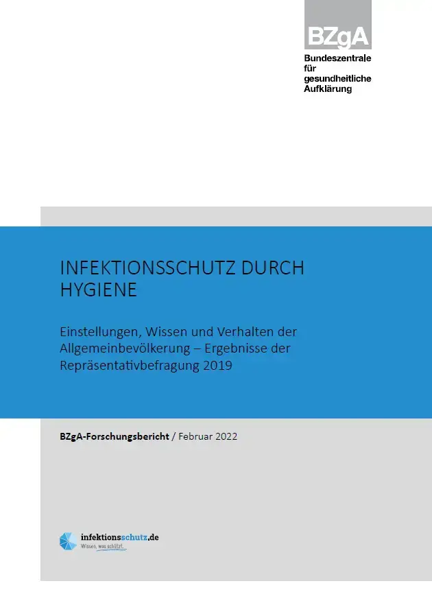 Titelseite der Studie: Infektionsschutz durch Hygiene - Ergebnisse der Repräsentativbefragung 2019