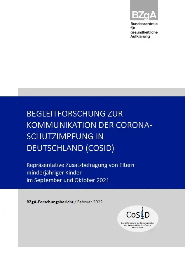 Titelseite der Studie: Begleitforschung zur Kommunikation der Corona-schutzimpfung in Deutschland (CoSiD)