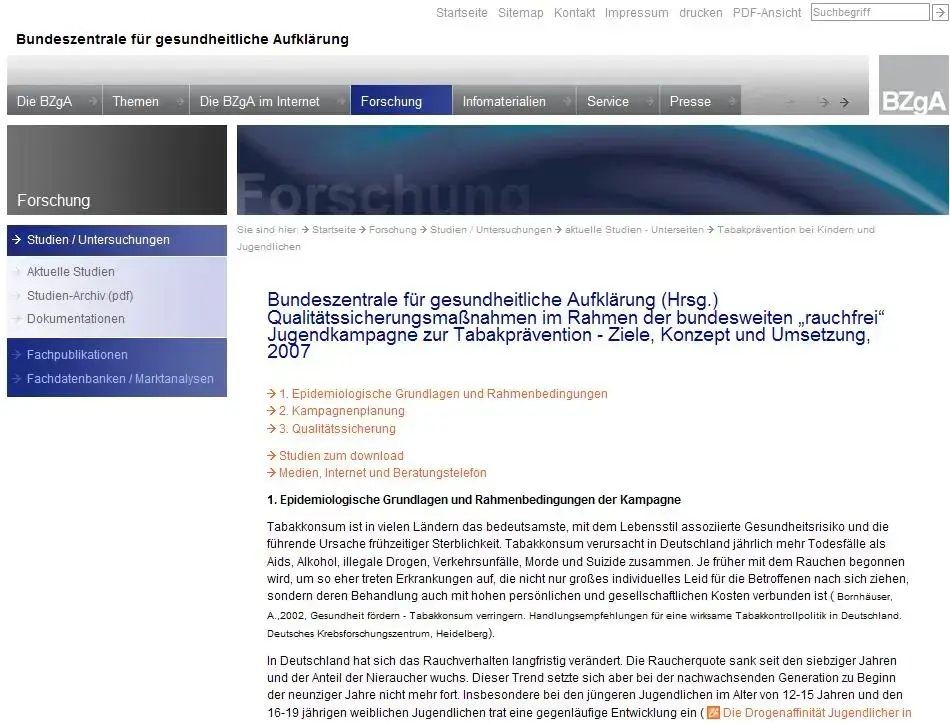tabak-2007-screen.JPG Screenshot "Tabakprävention - Ziele, Konzept und Umsetzung"