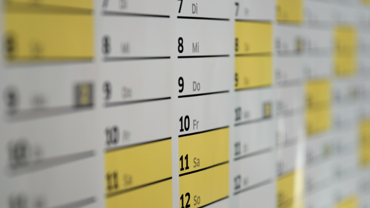 Ansicht eines Wandkalenders 