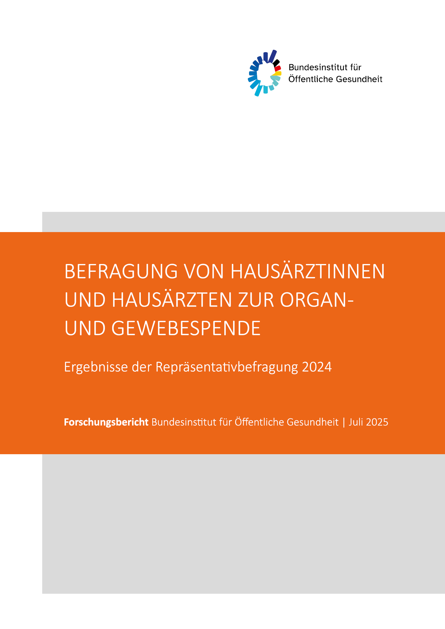 Cover Ergebnisbericht Befragung Hausärztinnen und -ärzte Organ- und Gewebespende